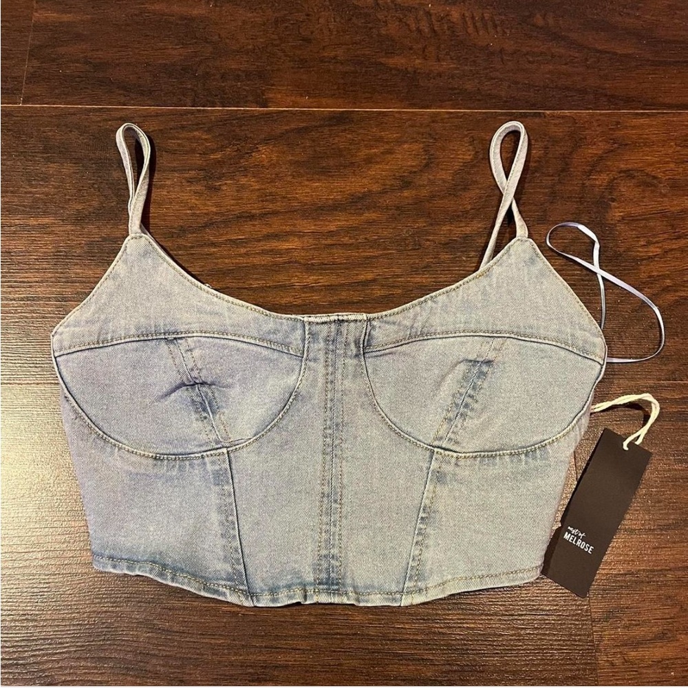 Denim Bustier Crop Top